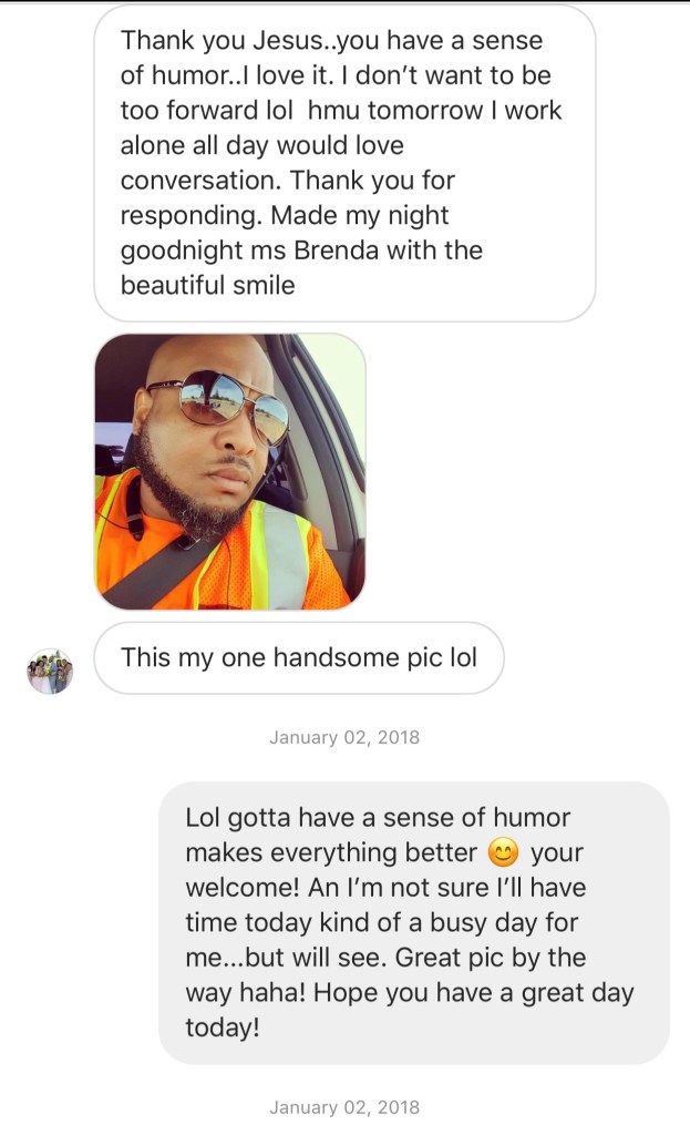 Screen Shot of Direct Messages from Matthew 